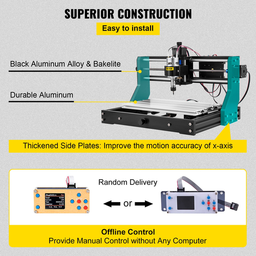 VEVOR CNC 3018 Pro 300×180×45mm CNC Μηχάνημα GRBL Control Mini Engraver with Offline Controller 3 Axis Μηχανή χάραξης για σκάλισμα φρεζαρίσματος πλαστικού ακρυλικού ξύλου PVC