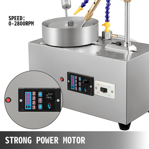 VEVOR Gem Faceting Machine 6inch Jewelry Polisher Rock Polisher Gem cutting Machine Lapidary Grinder Polisher Machine Lapidary Equipment with Water Pump Mechanical Handle for Gem Jade Stone Jewelry