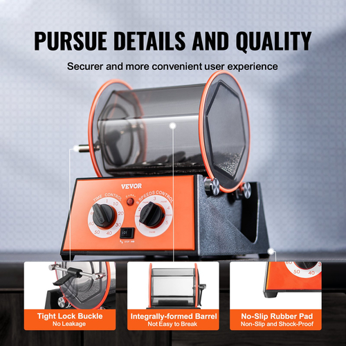 VEVOR 5kg Περιστροφικό ανατροπέα Surface Polisher Jewelry Polish Finish Machine Gem DIY