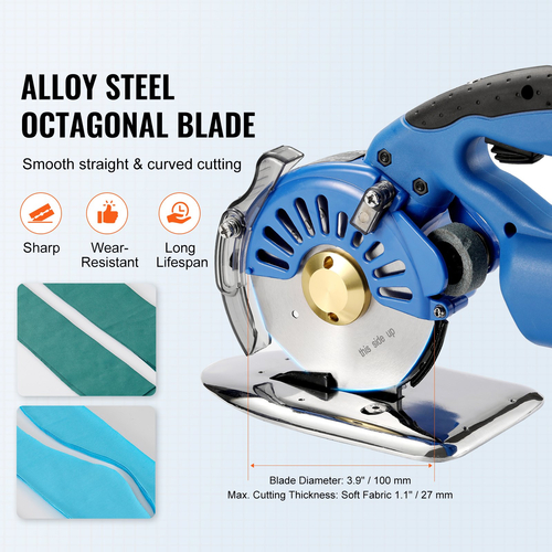 VEVOR Fabric Cutter 5-τάχυτο ασύρματο ηλεκτρικό περιστροφικό μηχάνημα κοπής υφασμάτων