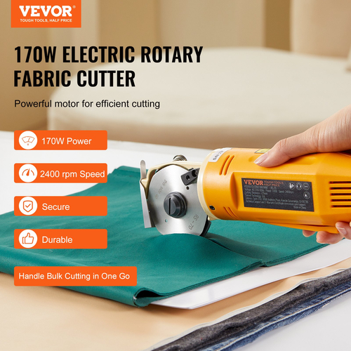 VEVOR Fabric Cutter 170W Ηλεκτρική περιστροφική μηχανή κοπής υφάσματος πάχους κοπής 1