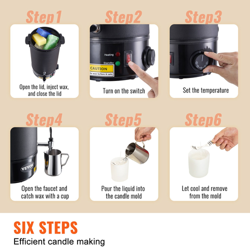 VEVOR Wax Melter για Κεριά Ηλεκτρική Κατσαρόλα 10 λίτρων για επαγγελματική ή οικιακή χρήση