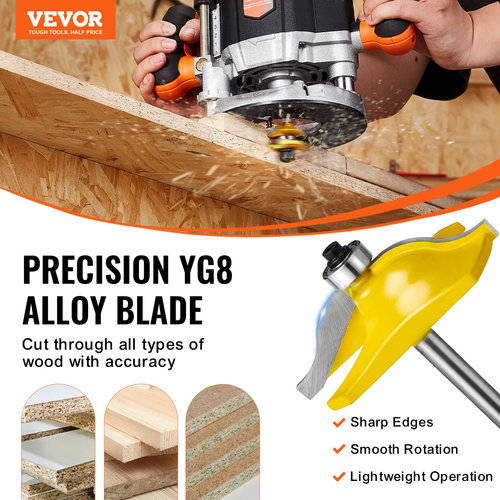 VEVOR Router Bits Σετ 3 τεμαχίων Carbide Router Bit 1/4 inch Shank Carrying case