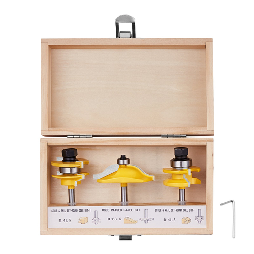 VEVOR Router Bits Σετ 3 τεμαχίων Carbide Router Bit 1/4 inch Shank Carrying case