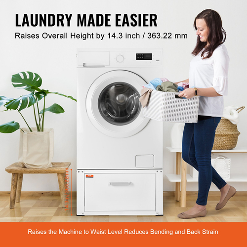 Βάση πλυντηρίου VEVOR 686mmW x 366mmH, Πλατφόρμα βάσης πλυντηρίου και στεγνωτηρίου Universal Fit χωρητικότητας 299kg, Βάση πολλαπλών λειτουργιών βαρέως τύπου για πλυντήριο ρούχων με συρτάρι &amp; πλούσια αξεσουάρ