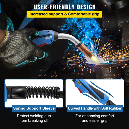 VEVOR Mig Welding Gun 250Amp 15Ft, κατάλληλο για Torch Welder Gun Miller Welding Gun M-25 Welding Torch Stinger Εφαρμογή αντικατάστασης για Miller M-25 Αριθμός εξαρτήματος 169598 fit 0.030&quot;-0.035&quot; Σύρμα