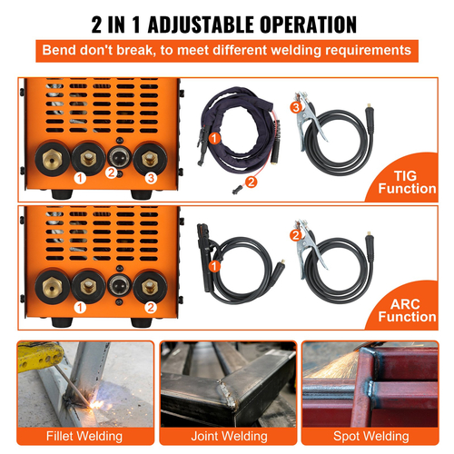 VEVOR TIG-200C, 200 Amp TIG/MMA ARC 2-in-1 Welder HF IGBT DC Inverter Welding Machine για συγκόλληση χάλυβα, τιτανίου και κραμάτων χαλκού
