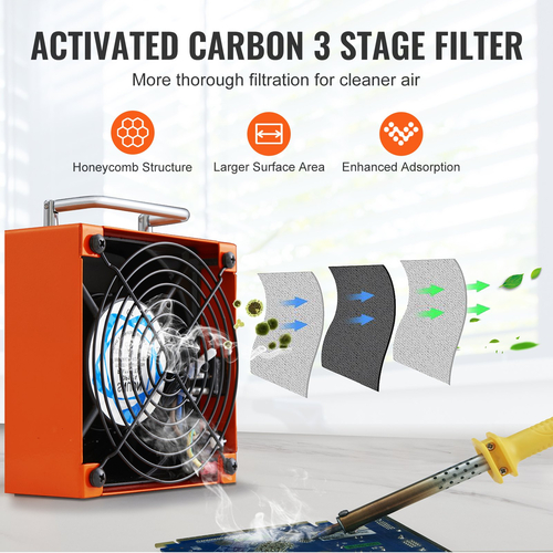 VEVOR 38W Desktop Solder Fume Smoke Extractor Φίλτρο αναρρόφησης 3 σταδίων 86,63 m³/h