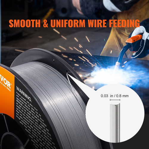 Σύρμα συγκόλλησης VEVOR Flux Core, E71T-GS 0,030 ιντσών 10LBS, Σύρμα συγκόλλησης MIG από ήπιο χάλυβα χωρίς αέριο με χαμηλό πιτσίλισμα για συγκόλληση τόξου σε όλες τις θέσεις και χρήση σε εξωτερικούς χώρους