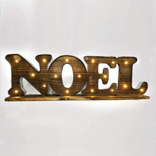 Ξυλινη Επιγραφη "noel", Φωτιζομενη, 71x10x22 εκ