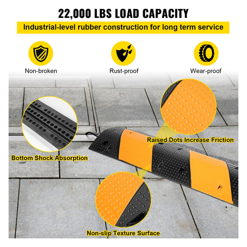 VEVOR Modular Rubber Speed ​​Bump Driveway Cable Protector Ramp 3,3 Feet Σετ 2