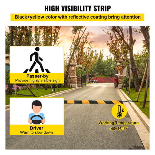 VEVOR Modular Rubber Speed ​​Bump Driveway Cable Protector Ramp 3,3 Feet Σετ 2