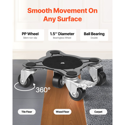 VEVOR Furniture Dolly Heavy Duty Furniture Mover με 5 τροχούς Χωρητικότητα 1200 λίβρες