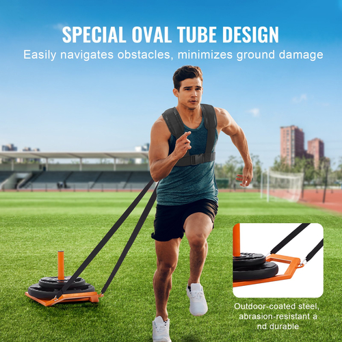 VEVOR Weight Power Pull Sled Fitness Strength Speed ​​Training Sled Steel Orange