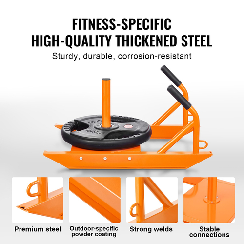 VEVOR Weight Power Pull Push Sled Fitness Strength Speed ​​Training Sled Orange