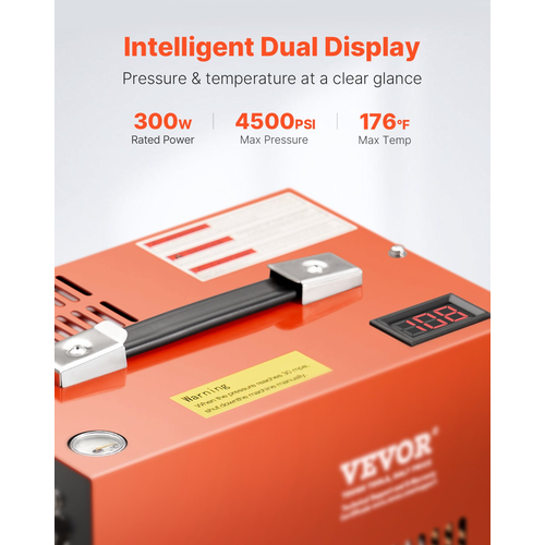 VEVOR PCP Air Compressor 4500PSI PCP Airgun Compressor με ενσωματωμένο μετατροπέα