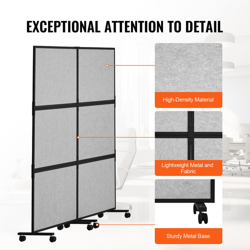 VEVOR Acoustic Room Divider Partition Panel Screen Privacy 2 Pack Ανοιχτό γκρι