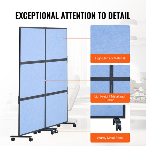 VEVOR Acoustic Room Divider Partition Panel Screen Privacy 2 Pack Indigo Blue