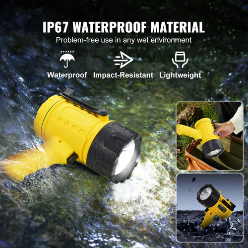 VEVOR USB Super Bright Επαναφορτιζόμενος Φακός Προβολέας 1000.000LM