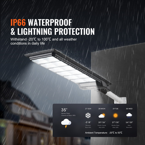 VEVOR 600W LED ηλιακό φως δρόμου 1000LM ηλιακό φωτιστικό αισθητήρα κίνησης εξωτερικού χώρου