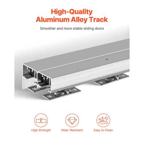 VEVOR Bypass Door Hardware 5ft Bypass Closet Door Track Kit για σύστημα 2 θυρών