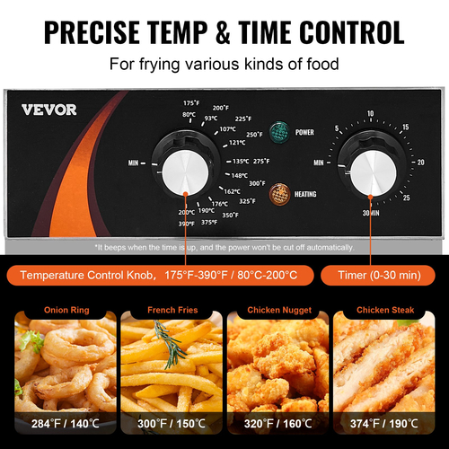 VEVOR Commercial Electric Fryer Deep Fryer Countertop Deep Fryer 9Qt /8,5 L