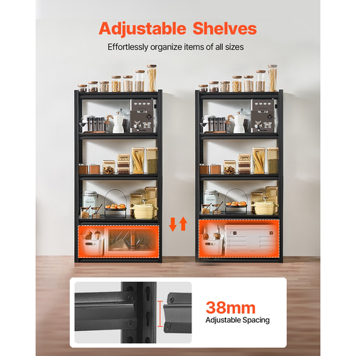 Ράφια αποθήκευσης VEVOR 16&quot; D x 32&quot; Π x 63&quot; Υ Ράφια αποθήκευσης γκαράζ 5 επιπέδων
