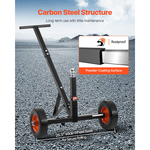 Trailer 600lbs Dolly 16,5 and 22 in Adjustable Height 1-7/8 in Ball Solid Tires