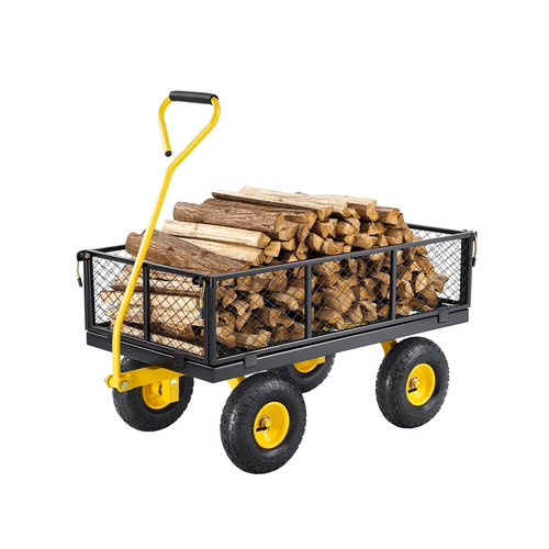 VEVOR Steel Garden Cart 900lb Capacity Heavy Duty Yard Wagon Cart 10in Tires