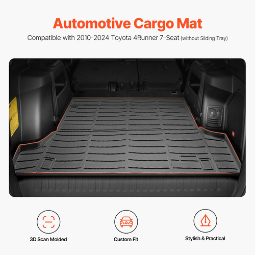VEVOR Cargo Mat All Weather TPE Custom Fit for Toyota 4Runner 7 Seater 2010-2026