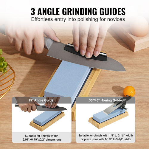 VEVOR Whetstone Kit Sharpening Kit, 2 Dual Sided Grit Whetstones 400/1000 3000/8000, 10PCS Knife Sharpener Kit with 3 αντιολισθητικές βάσεις, Οδηγός γωνίας &amp; λείανσης, πέτρα ισοπέδωσης για όλα τα μαχαίρια, ψαλίδα