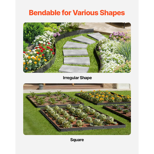 VEVOR Metal Landscape Edge 8 Packs 72in Ανθεκτικό στη σκουριά εύκαμπτο για κήπο στον κήπο