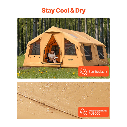 Φουσκωτή σκηνή VEVOR για κάμπινγκ 8-12 ατόμων Glamping σκηνή με αντλία Εύκολη ρύθμιση