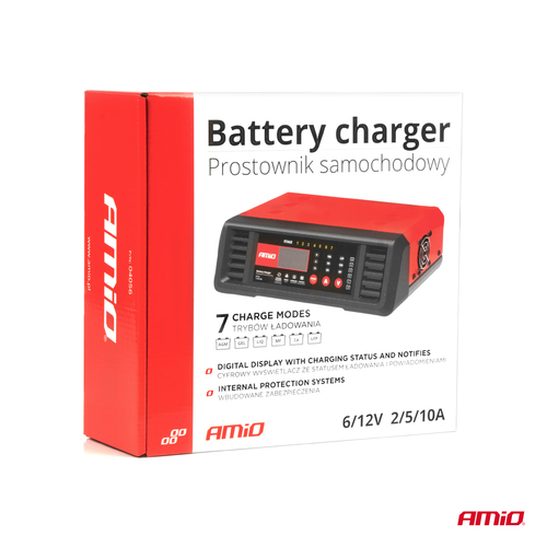 ΦΟΡΤΙΣΤΗΣ ΜΠΑΤΑΡΙΑΣ 6/12V max10A ΨΗΦΙΑΚΟΣ AMIO - 1 τεμ.
