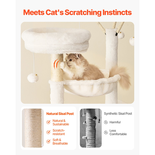VEVOR Large Cat Tree Box Box Περίβλημα 2-σε-1 Cat Tower Εσωτερικό Play House για γάτες