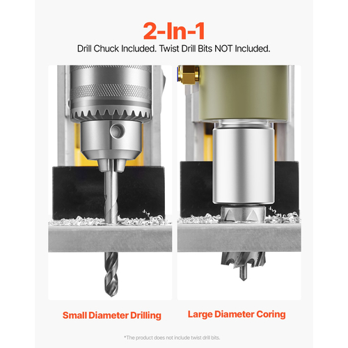 Magnetic Drill 1400W 2810 lbf Magnetic Drill Press 1,6 in Boring Diameter 11 Bit