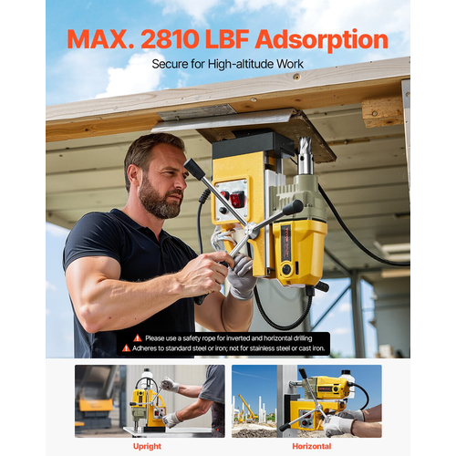 Magnetic Drill 1400W 2810 lbf Magnetic Drill Press 1,6 in Boring Diameter 11 Bit