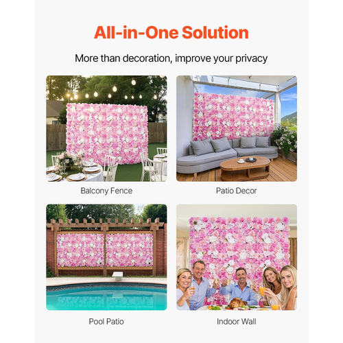 VEVOR 3D Flower Panel Wall 12 ΤΕΜ 15x15 σε τεχνητό λουλουδάτο χαλάκι για γάμο