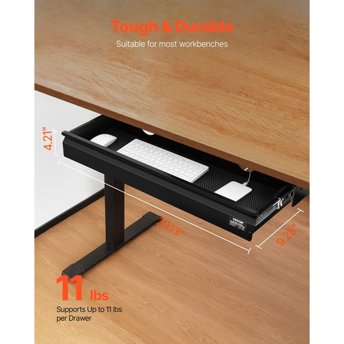 VEVOR 68 cm Συρτάρι κάτω από το γραφείο Διοργανωτής Συρτάρι Εξοικονόμηση χώρου οικιακού γραφείου