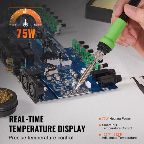 VEVOR Soldering Iron Station 75W LCD Κιτ σταθμού συγκόλλησης 122°F-932°F