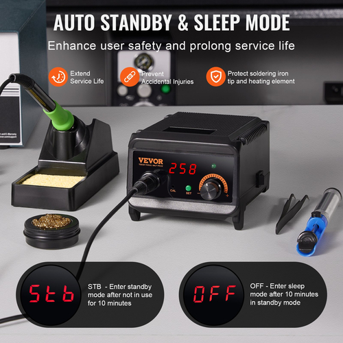 VEVOR Soldering Iron Station 75W LCD Κιτ σταθμού συγκόλλησης 122°F-932°F