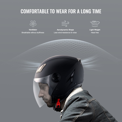 Κράνος μοτοσυκλέτας VEVOR 3/4-Face Motocross με υποδοχή Bluetooth