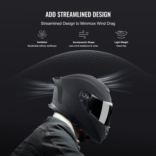 Κράνος μοτοσυκλέτας VEVOR Full Face Κράνος Motocross με υποδοχή Bluetooth