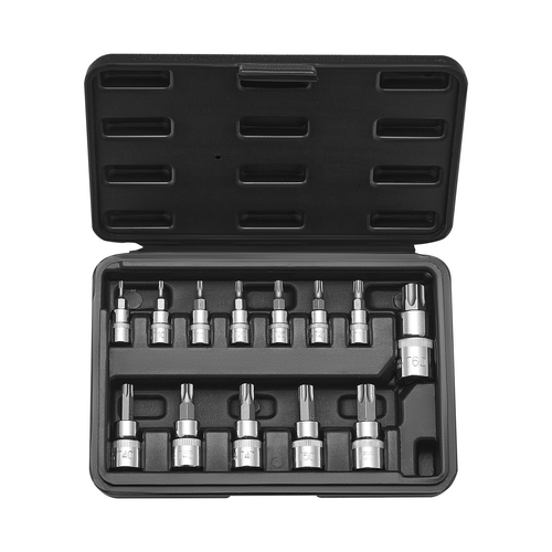 Torx Bit Socket Set 13-Pece Star T8 - T60 Set S2 Alloy Steel and Cr-V Steel