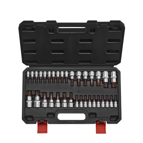 Torx Bit Socket Σετ 34 τεμαχίων Solid Star and Tamper Proof T6-T70 S2 Alloy Steel