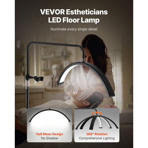 Φωτιστικό Half Moon for Esthetician Φωτιστικό δαπέδου LED 23 ιντσών με δυνατότητα ρύθμισης φωτισμού βλεφαρίδων