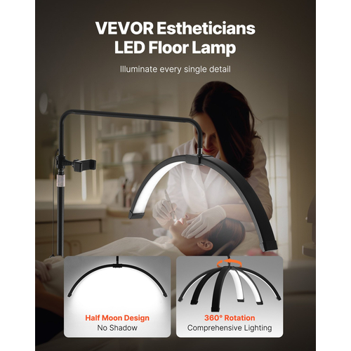 Φωτιστικό Half Moon for Esthetician Φωτιστικό δαπέδου LED 26 ιντσών με δυνατότητα ρύθμισης φωτισμού βλεφαρίδων τοξωτό
