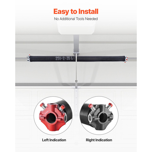 VEVOR Garage Door Torsion Springs Ζεύγος 0,250 x 2 x 35 ιντσών με ράβδους περιέλιξης