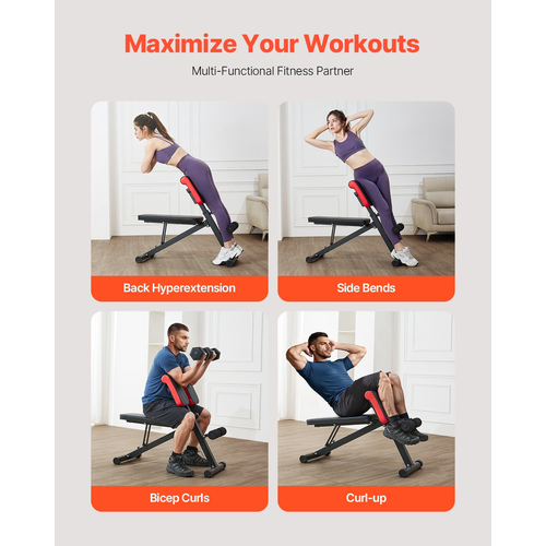 VEVOR Roman Chair Back Extension Πάγκος Hyperextension Ρυθμιζόμενο Αναδιπλούμενο Γυμναστήριο