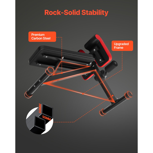 VEVOR Roman Chair Back Extension Πάγκος Hyperextension Ρυθμιζόμενο Αναδιπλούμενο Γυμναστήριο